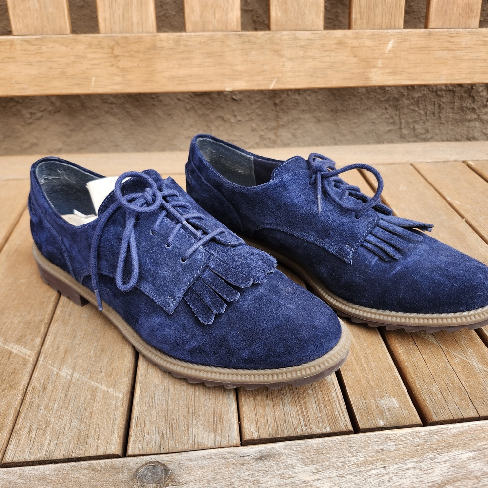 Clarks Women's Blue Suede Loafers